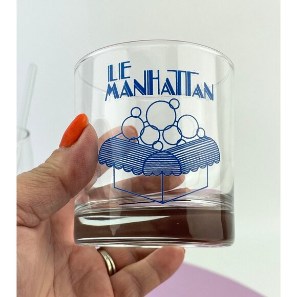 Vintage Manhattan mixer set, drink mixer, glass mixer and tumbler, 1980s barware - Picture 3 of 8